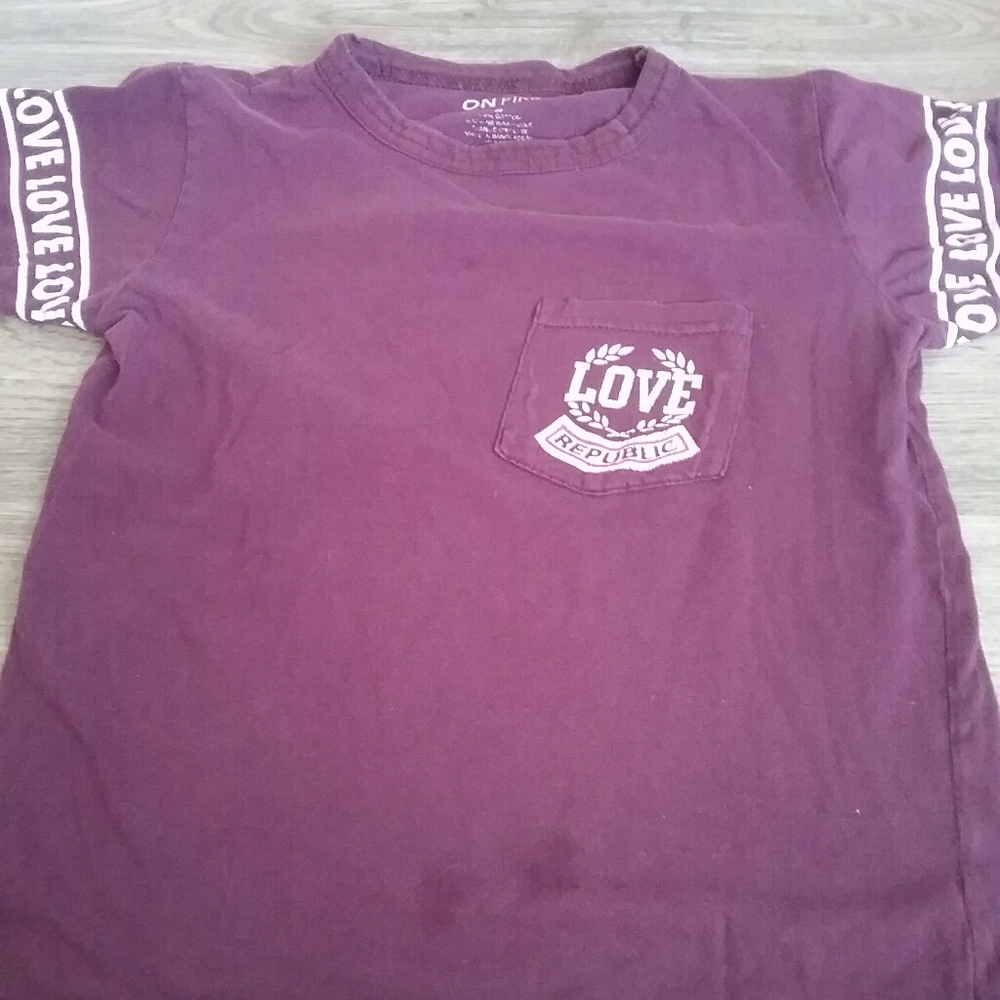 A shirt with the word love